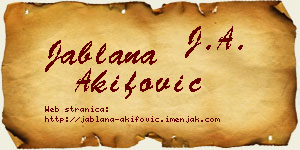 Jablana Akifović vizit kartica